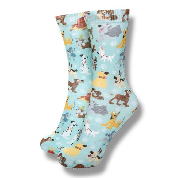 Disney Parks Socks Adult Dogs Characters Dalmatian Stitch Doug Dodger Size 5-9 - Picture 2 of 6